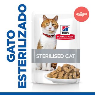 Hill's Young Adult Science Plan Sterilized Salmão Saquetas para gatos